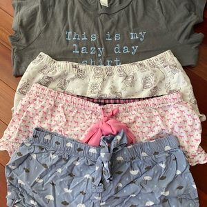 Pajama shorts with matching t shirt
